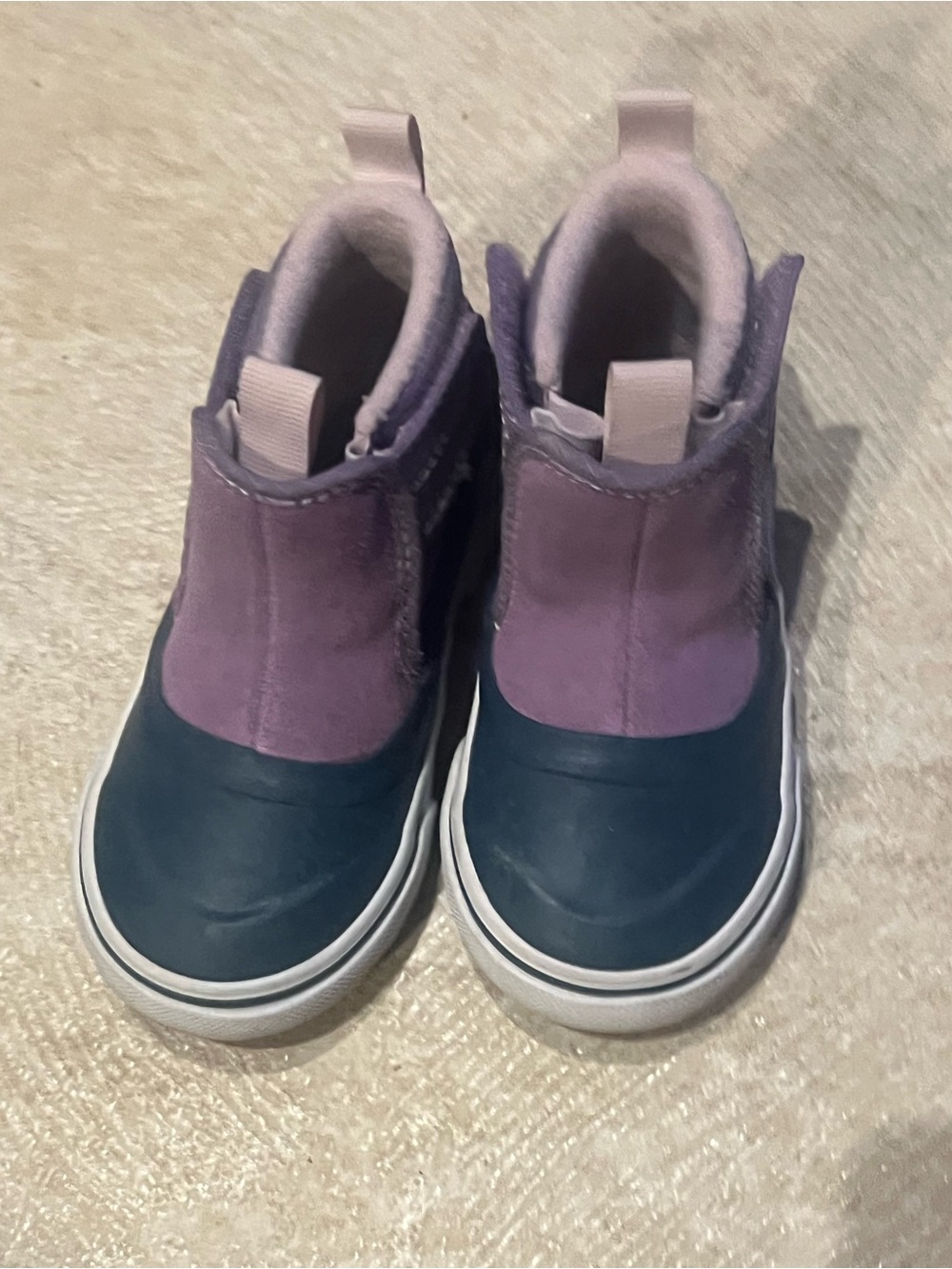 Vans Kids Pink and Navy Waterproof Slip-On Boots
